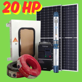 Combo - Biến Tần 22Kw - 45 Tấm Pin 630W - Bơm Đông Zin 20HP