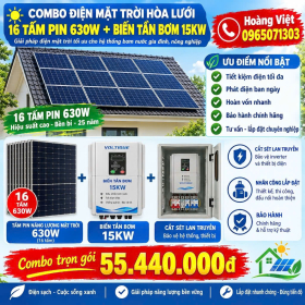 Combo - Biến Tần 15kw - 16 Tấm Pin 630W