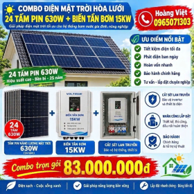 Combo - Biến Tần 15kw - 24 Tấm Pin 630W