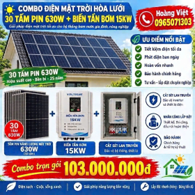 Combo - Biến Tần 15kw - 30 Tấm Pin 630W