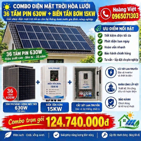 Combo - Biến Tần 15kw - 36 Tấm Pin 630W