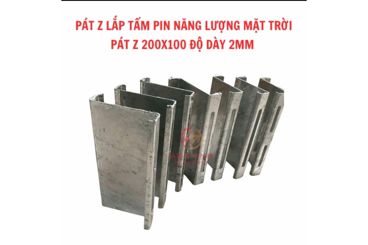 Combo 7 Cái Bát Z , Pát Z lắp tấm năng lượng mặt trời mạ kẽm nhúng nóng dày 200x100x2mm